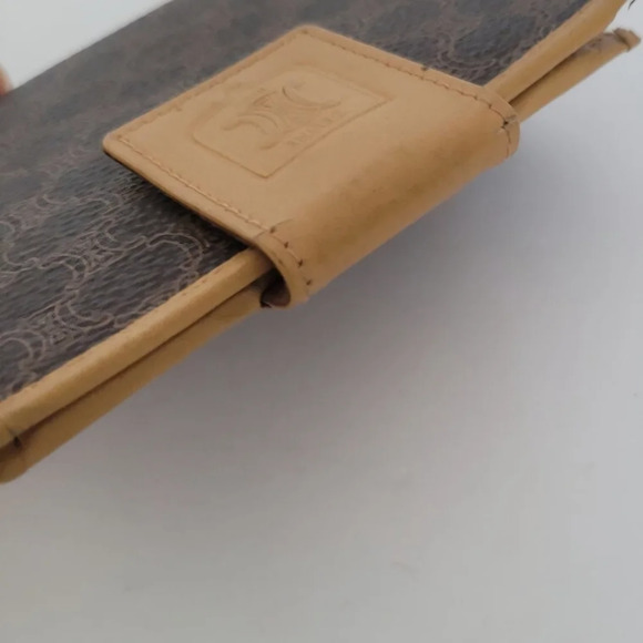 Celine Triomphe Macadam Vintage Canvas Leather Wallet Bifold Compact  (EUC) - Picture 3 of 12